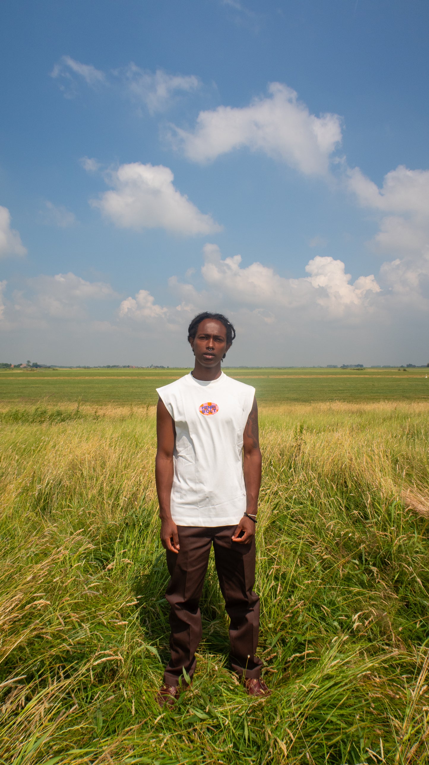 Blocked logo tanktop off-white