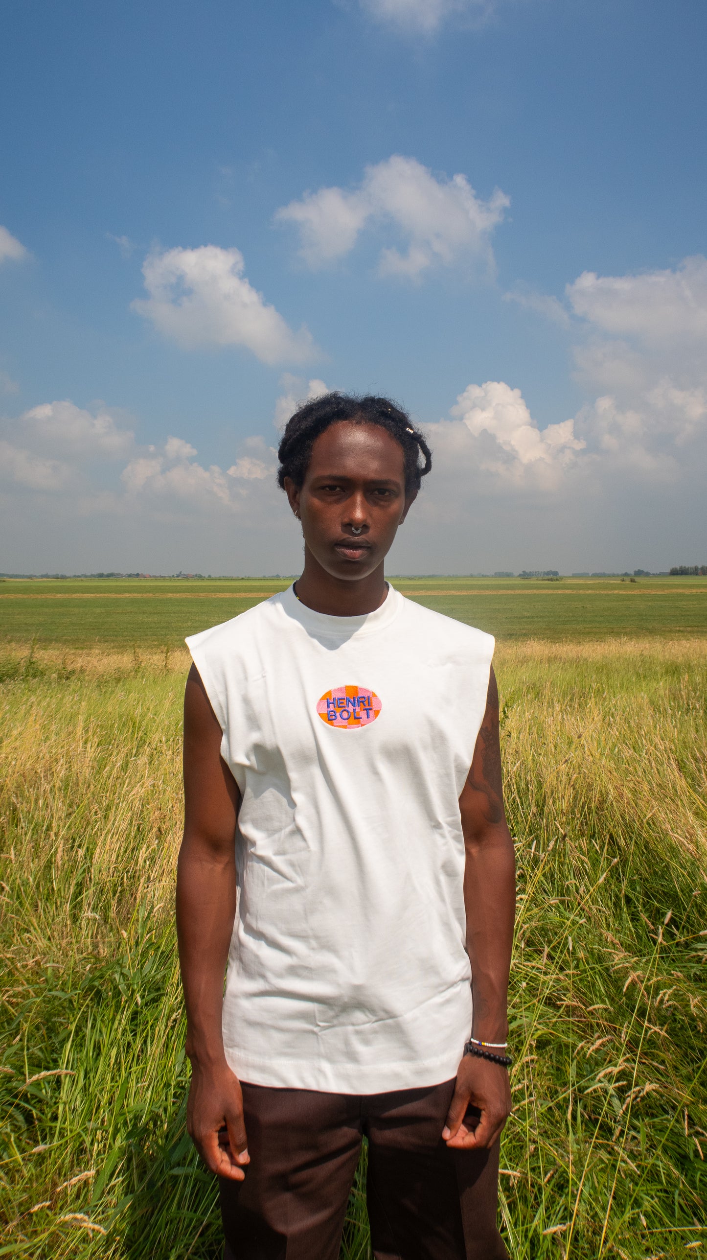 Blocked logo tanktop off-white