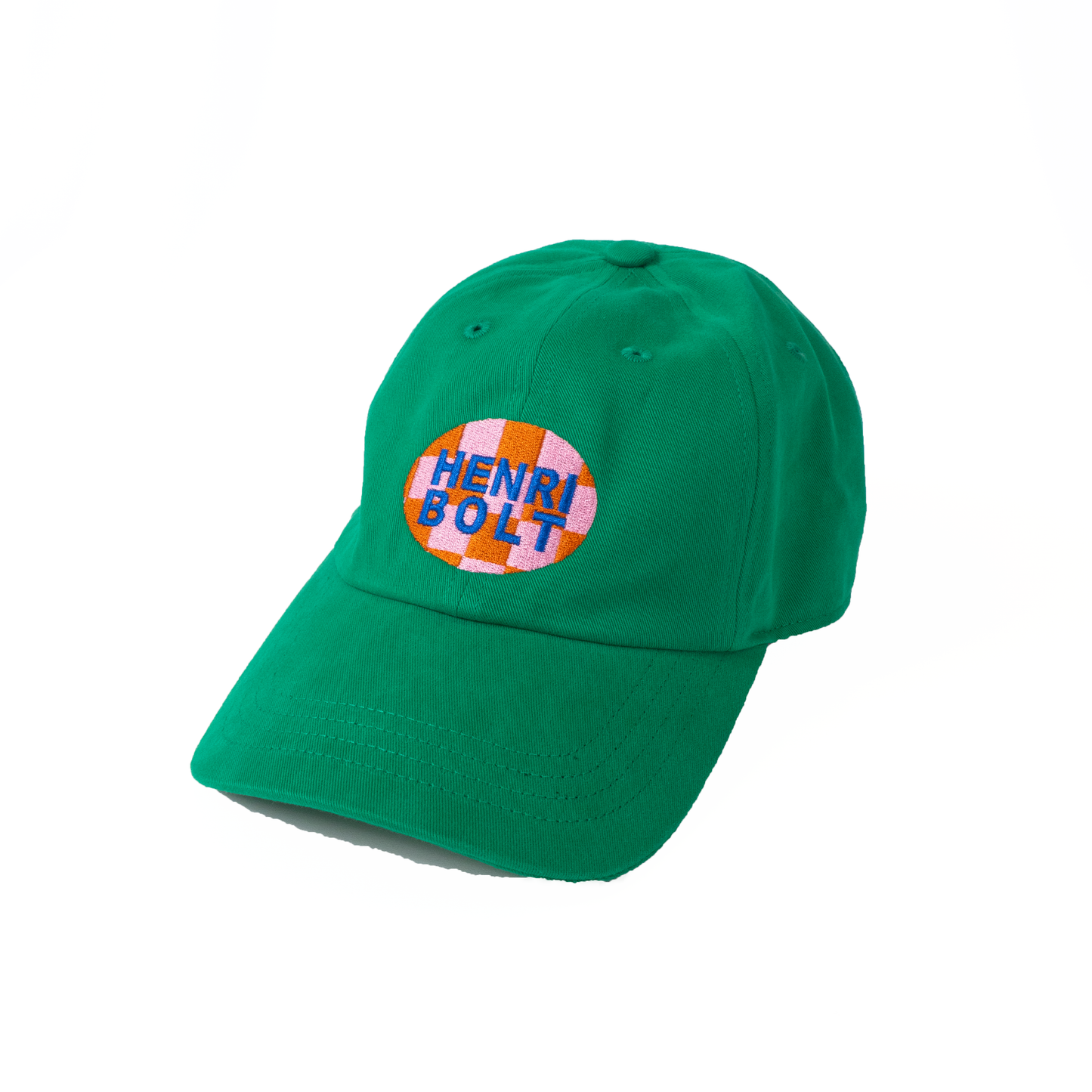 Blocked logo cap