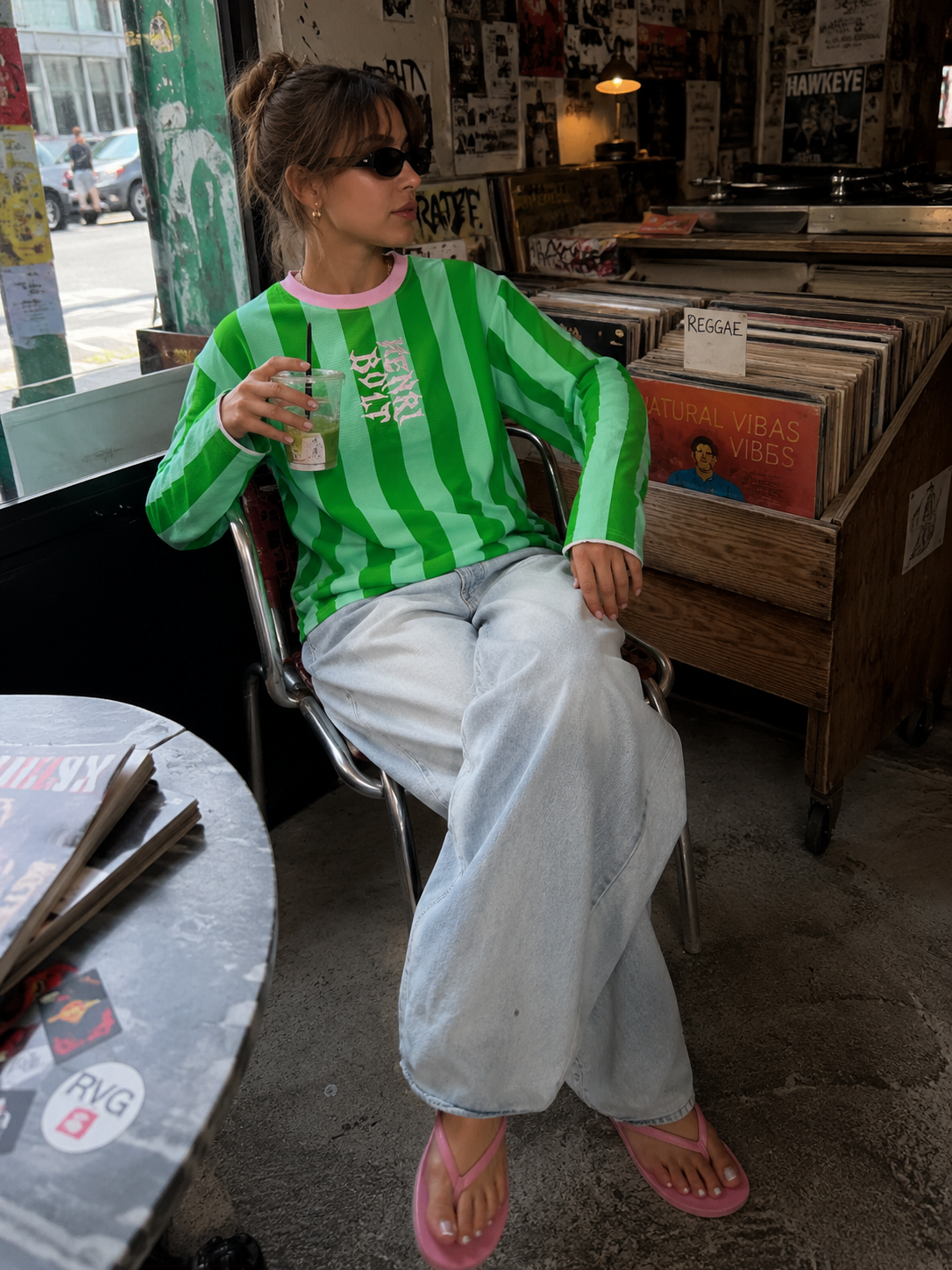 Moss striped longsleeve