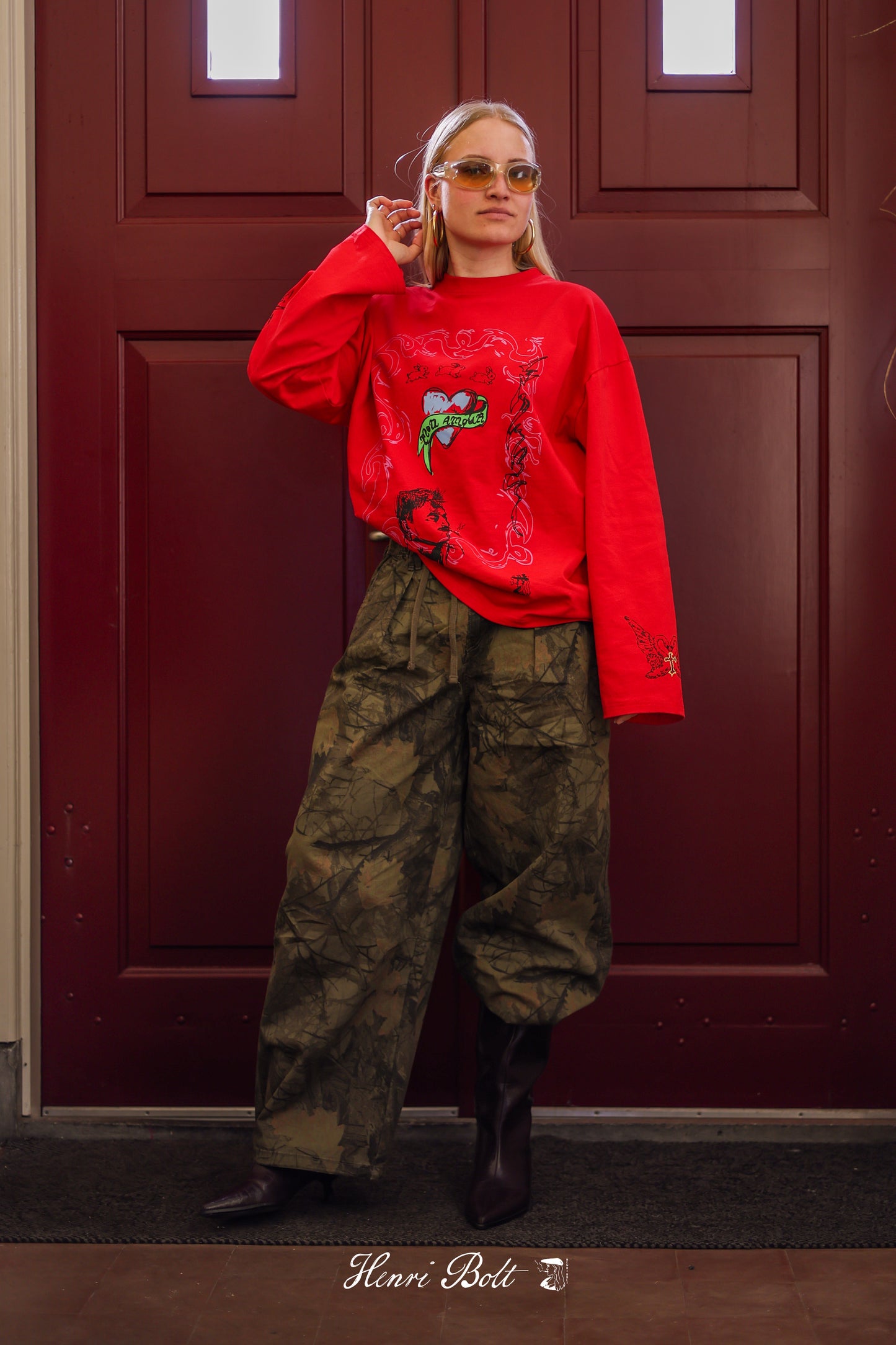 Mon amour oversized longsleeve red