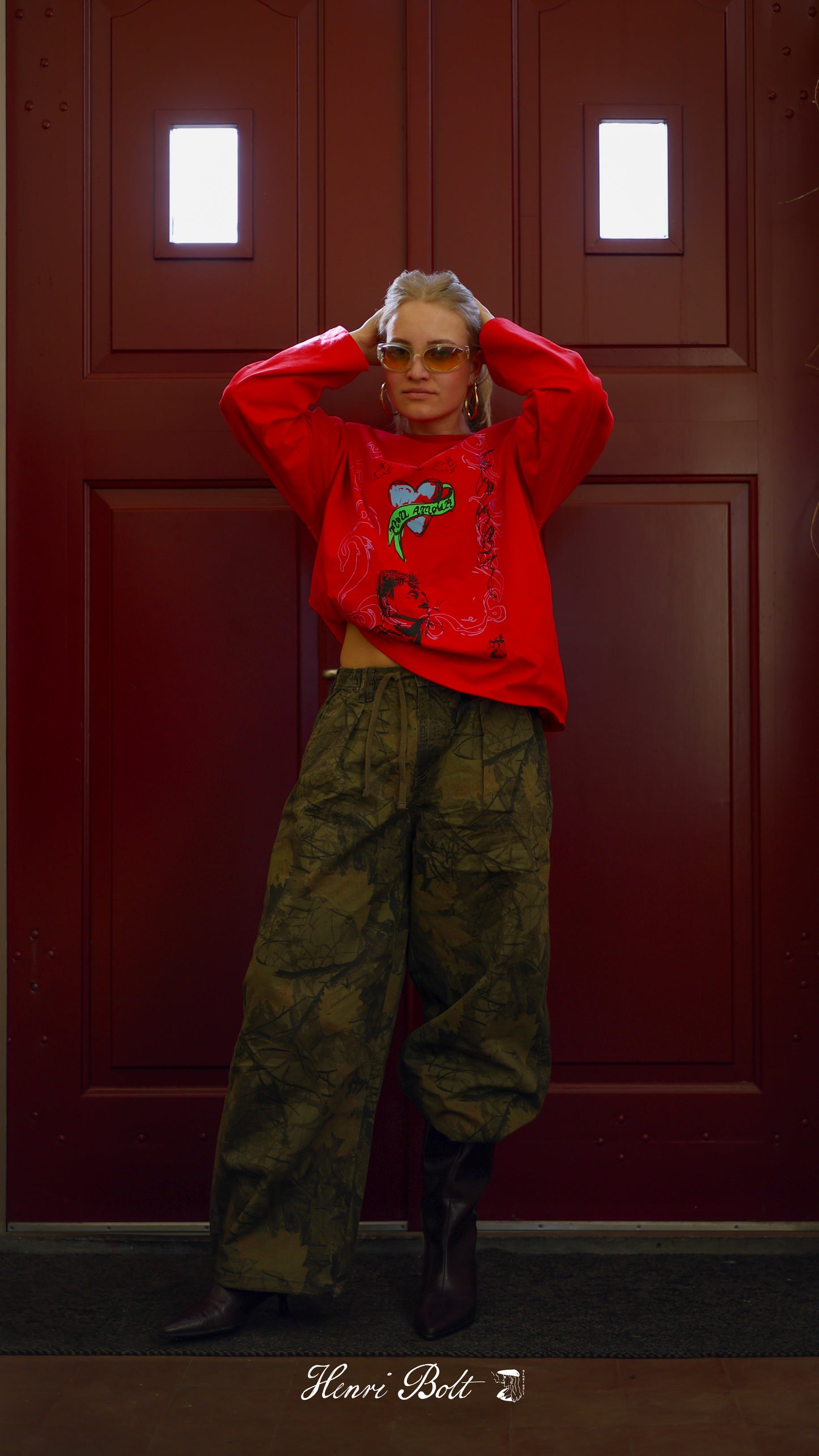 Mon amour oversized longsleeve red