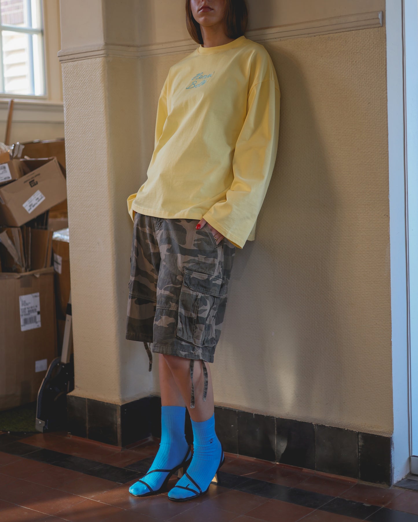 Socks azure blue
