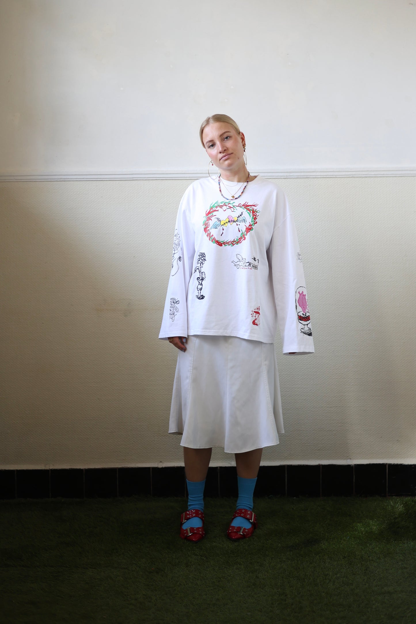 Forbidden love oversized longsleeve white