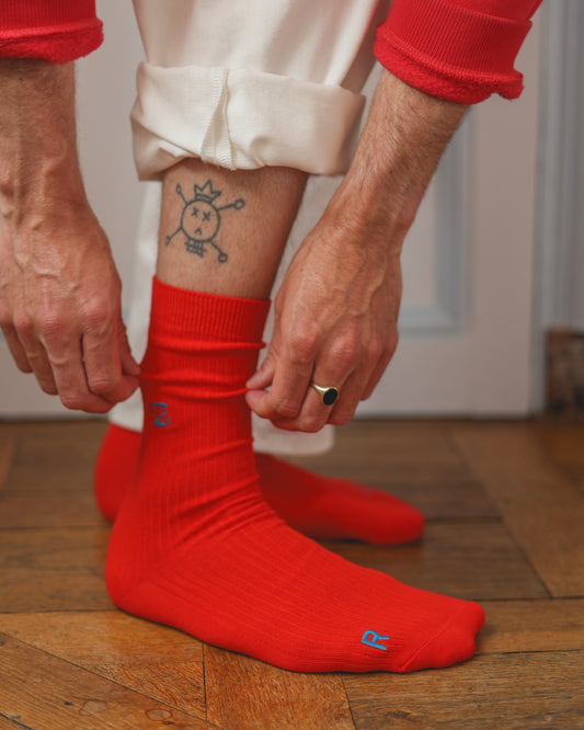 Socks cardinal red