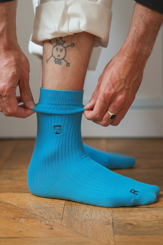 Socks azure blue