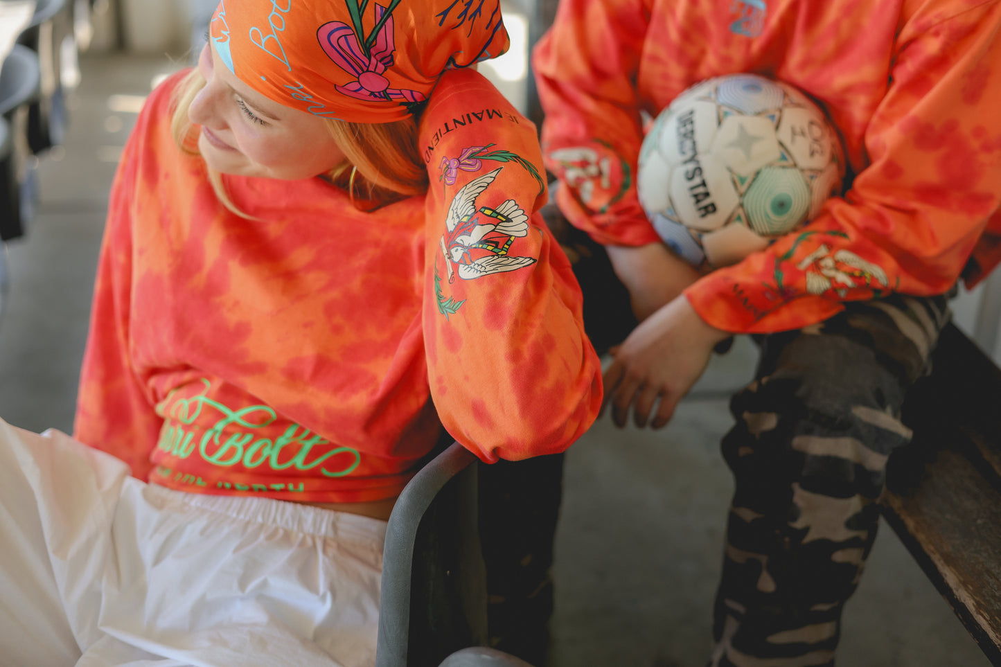 Tie dye oversized longsleeve orange