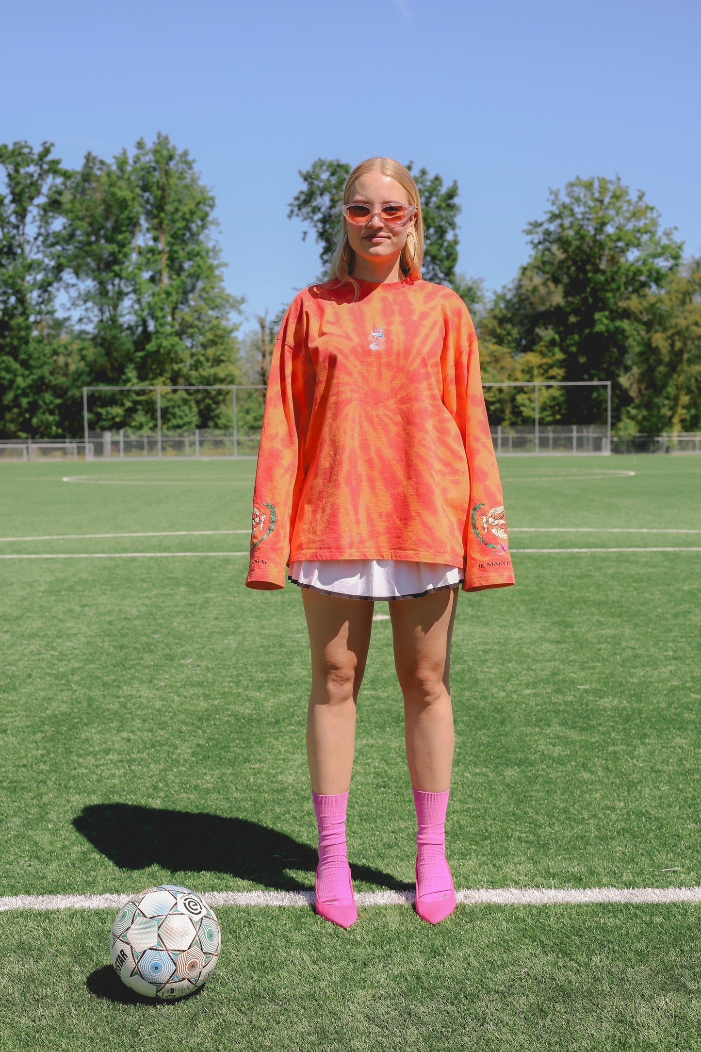 Tie dye oversized longsleeve orange