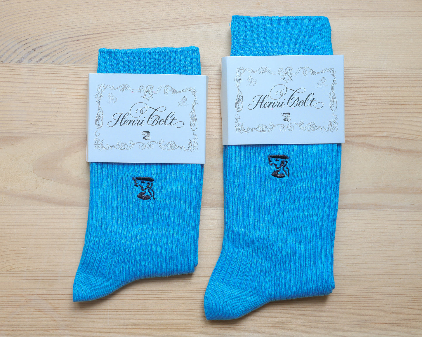 Socks azure blue