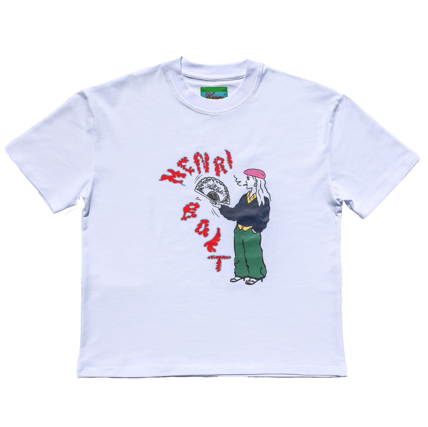 White fan tee