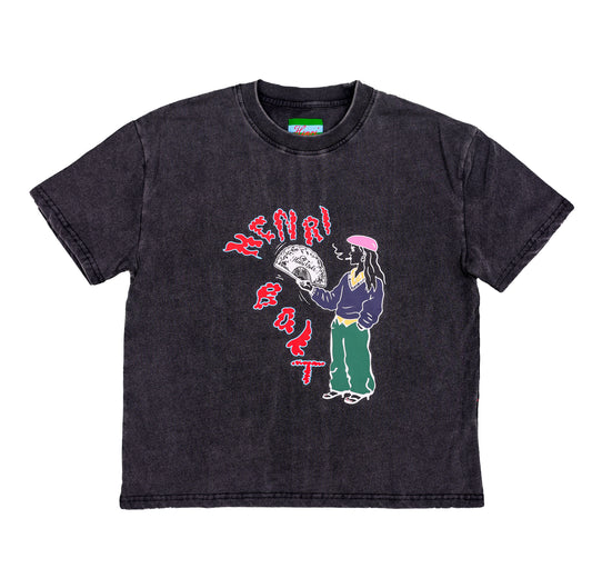 Black washed tee