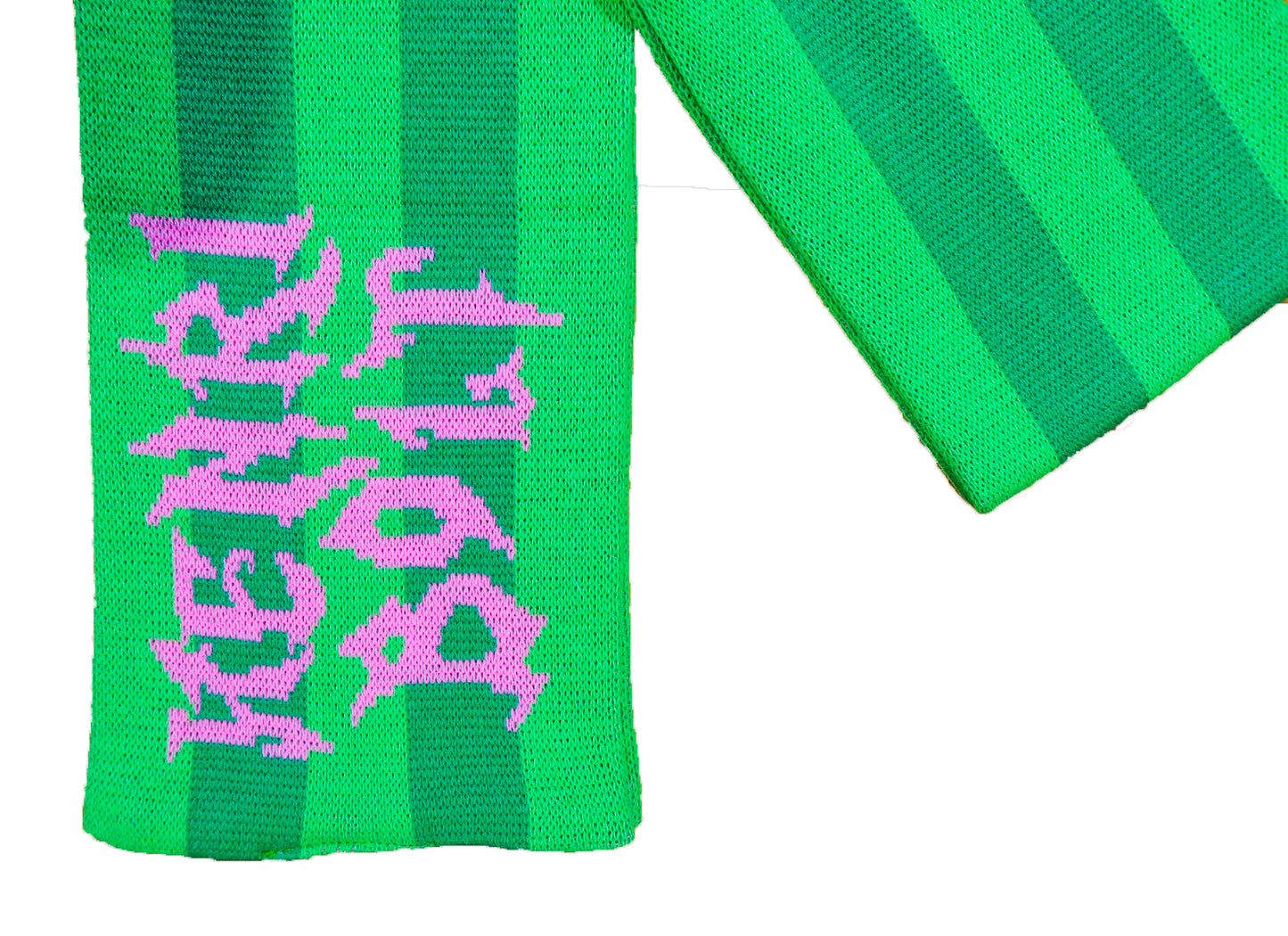 Moss green striped scarf