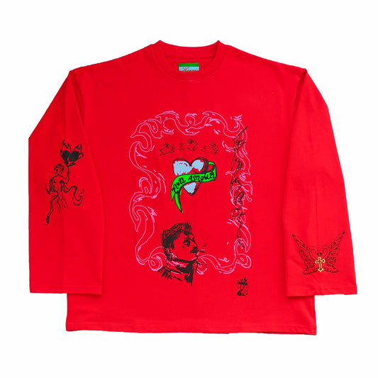 Mon amour oversized longsleeve red