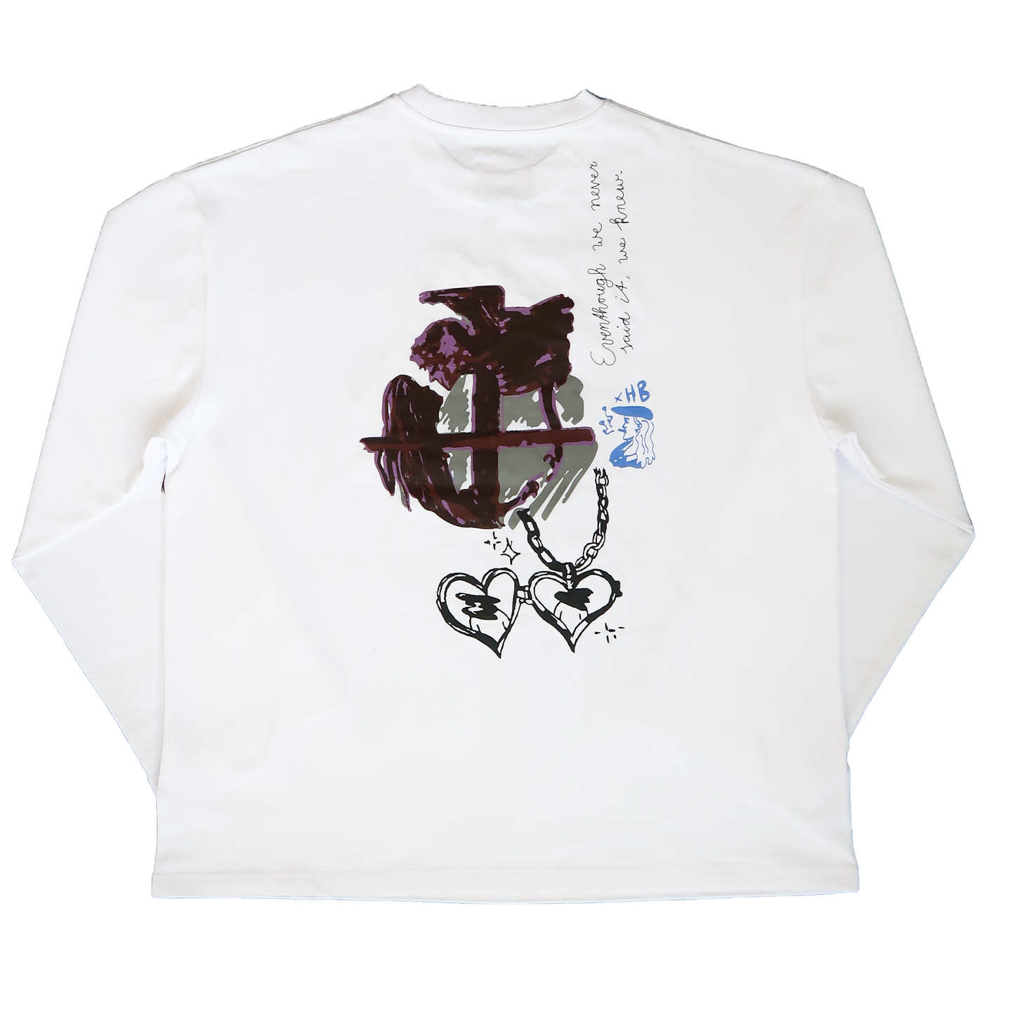 Forbidden love oversized longsleeve white